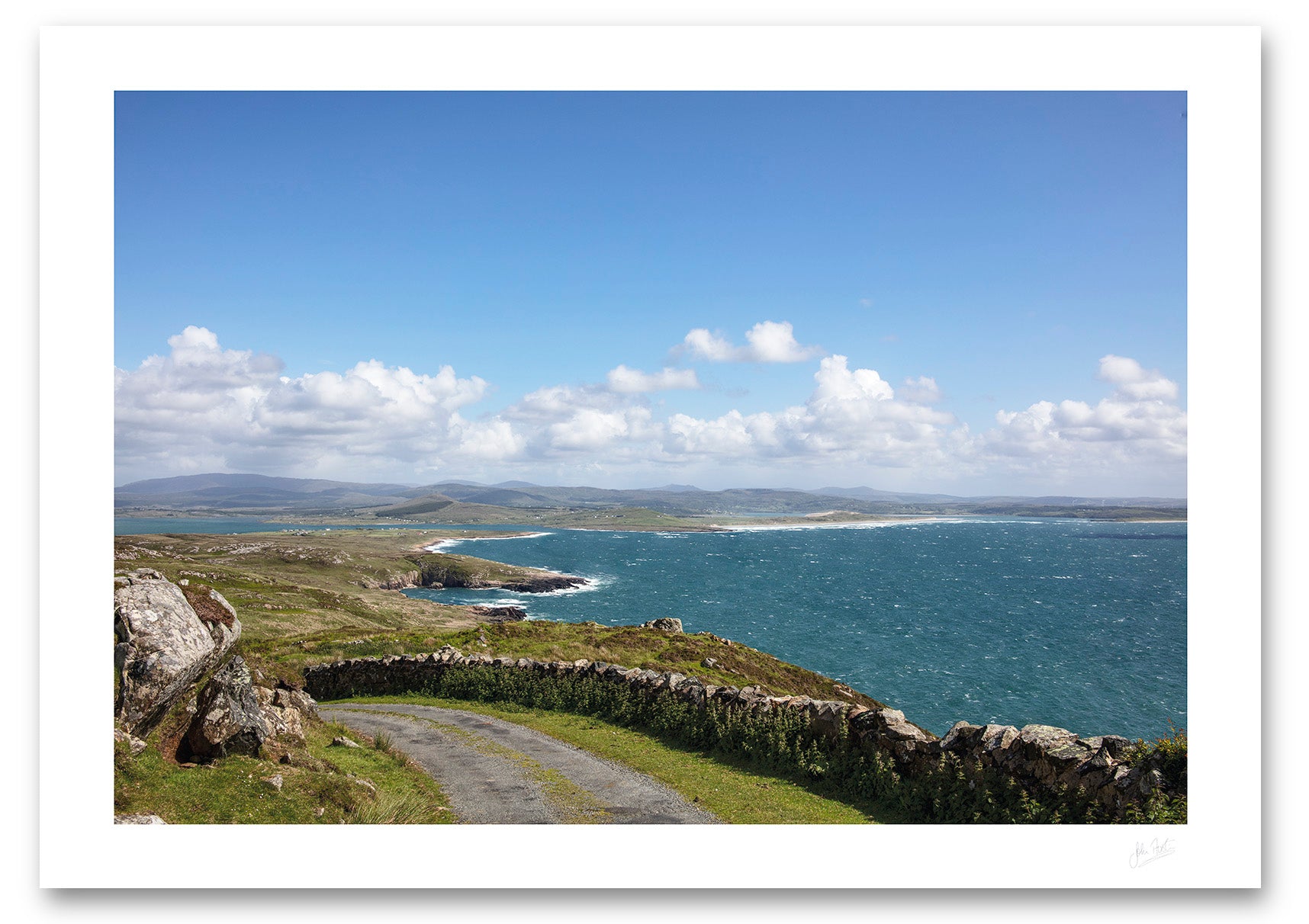 an unframed print of the spectacular view of the Donegal coastline seen from Crohy Head along the Wild Atlantic Way.