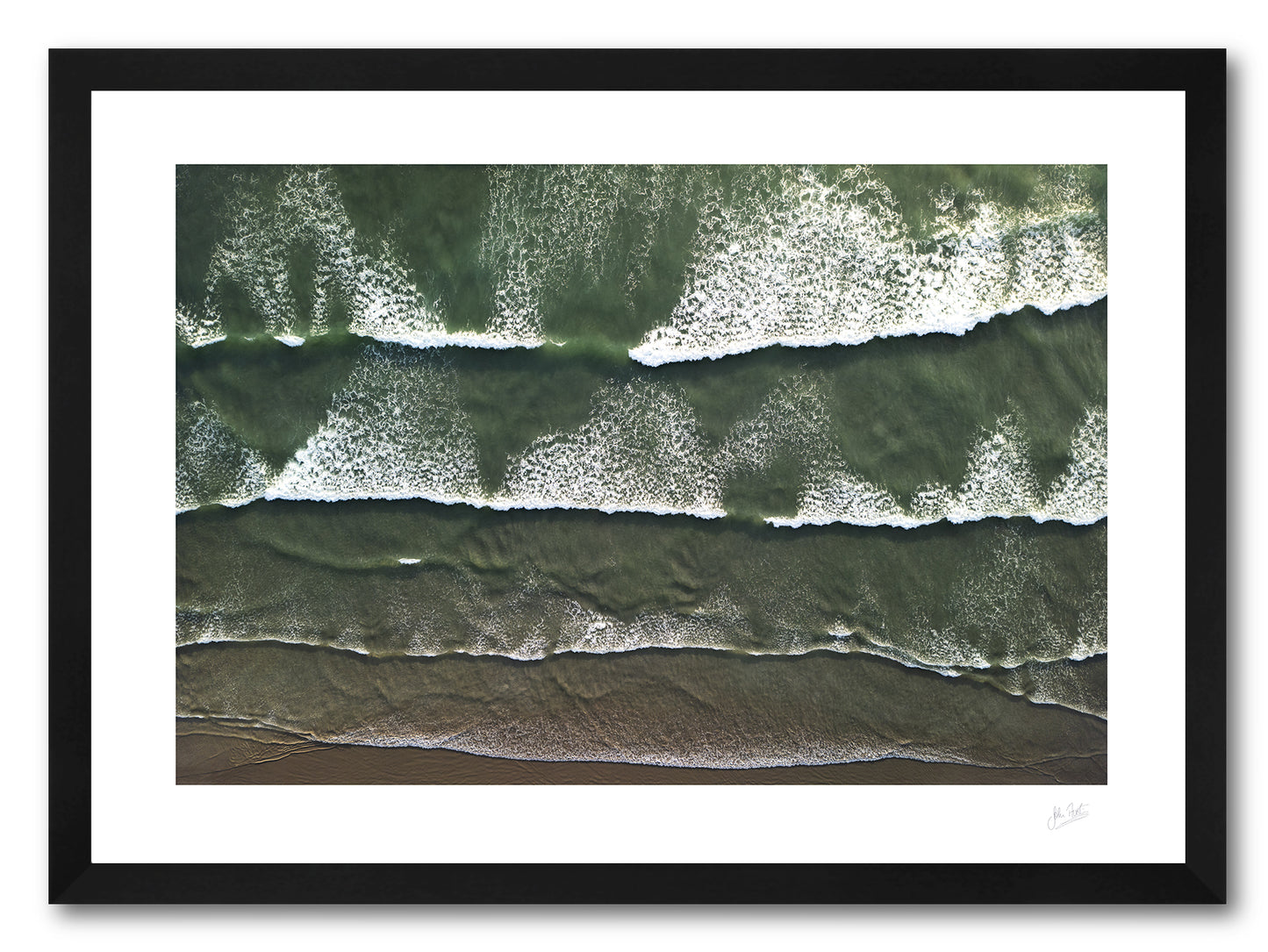 a framed fine art photographic print of Atlantic waves making their way on to shore at Dooey Beach in Donegal along the Wild Atlantic Way