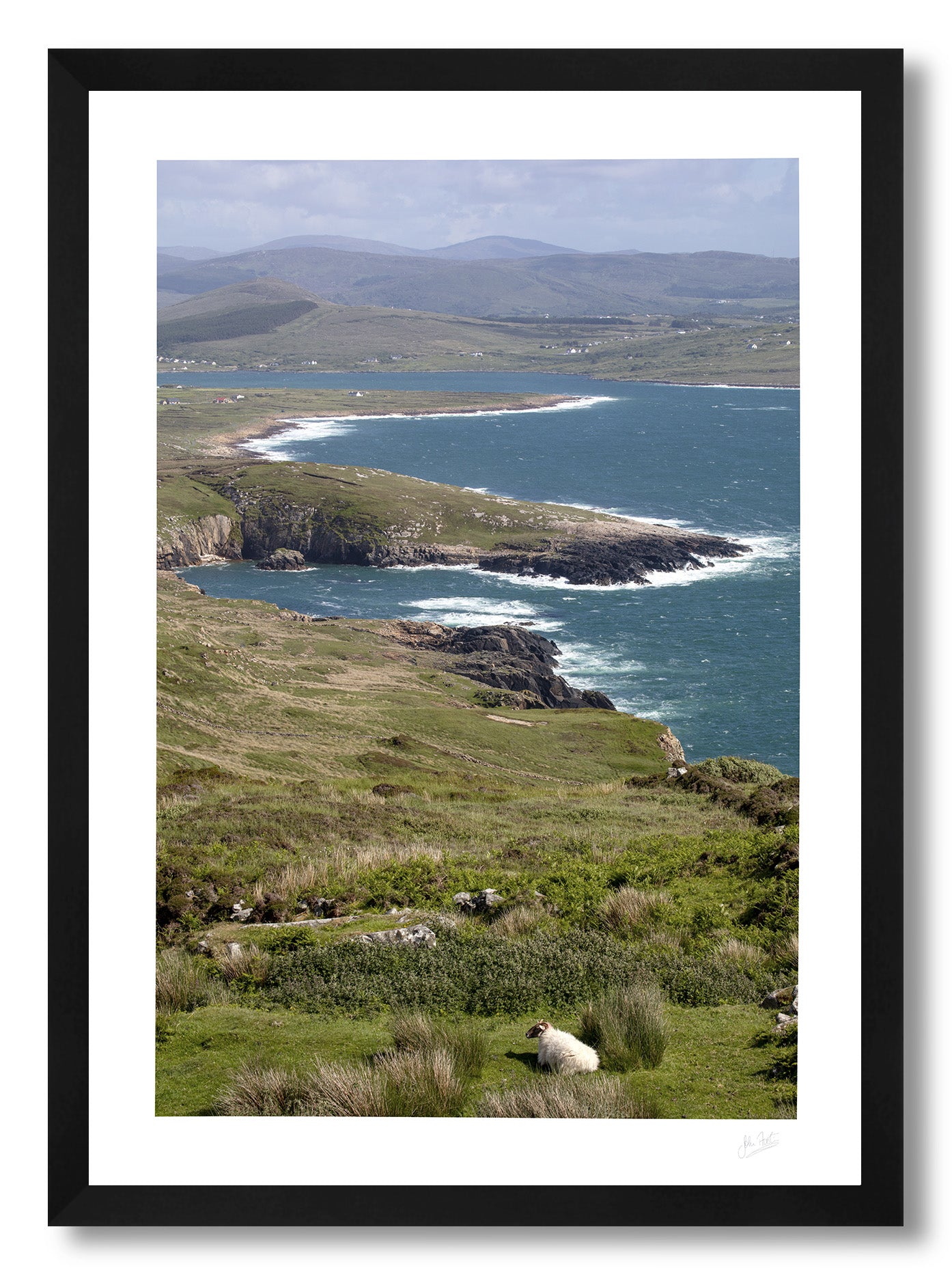 a framed fine art photography of the stunning view of the Crohy coastline and Donegal landscape from Crohy Head