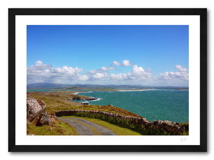 a framed print of the spectacular view of the Donegal coastline seen from Crohy Head along the Wild Atlantic Way.