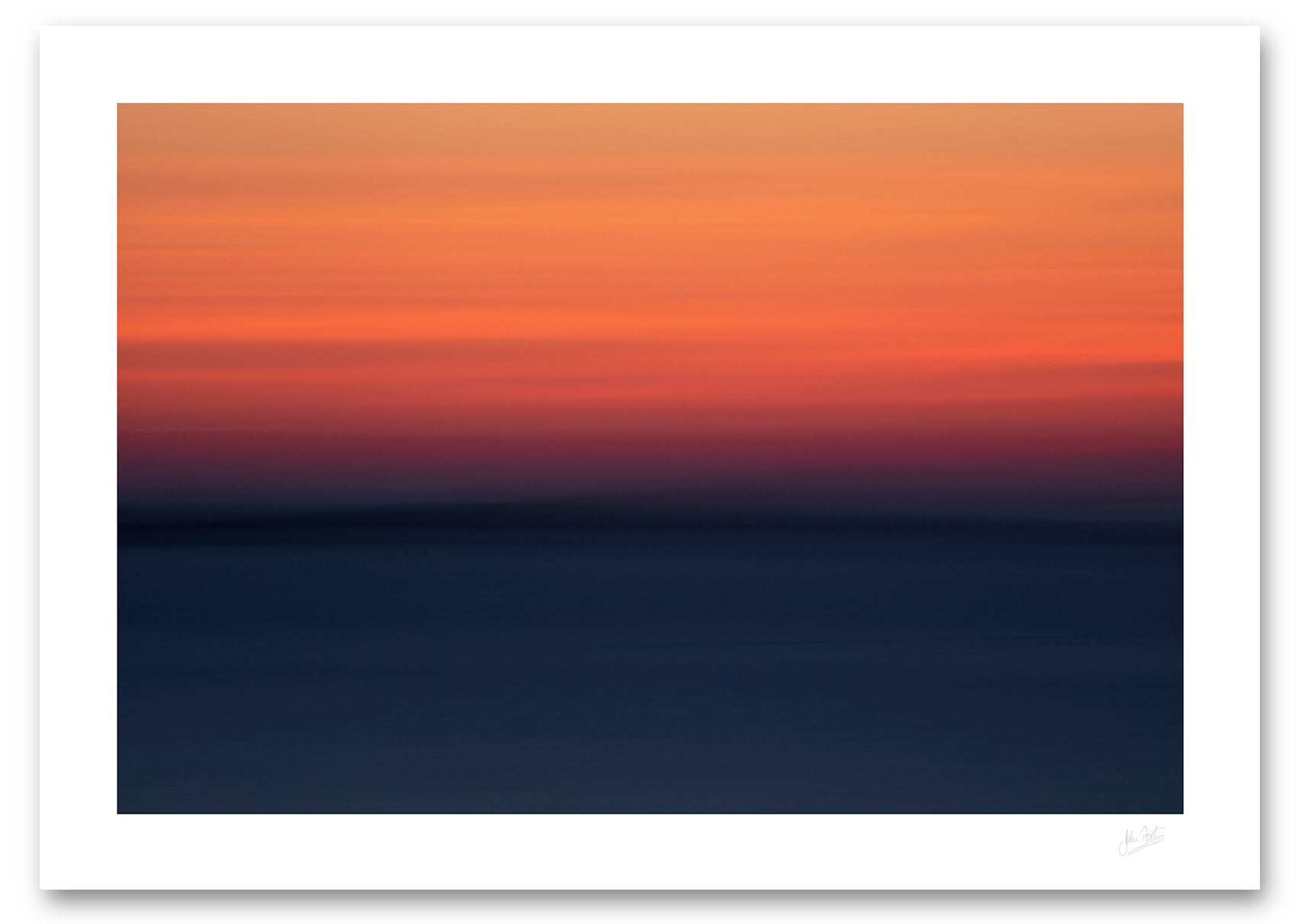 fine art photographic print of the two colours of twilight as day gives way to night