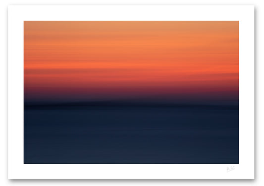 fine art photographic print of the two colours of twilight as day gives way to night