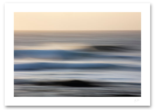 a fine art photographic print of the endless nature of the waves at el Golfo, Lanzarote side lit by the evening sun