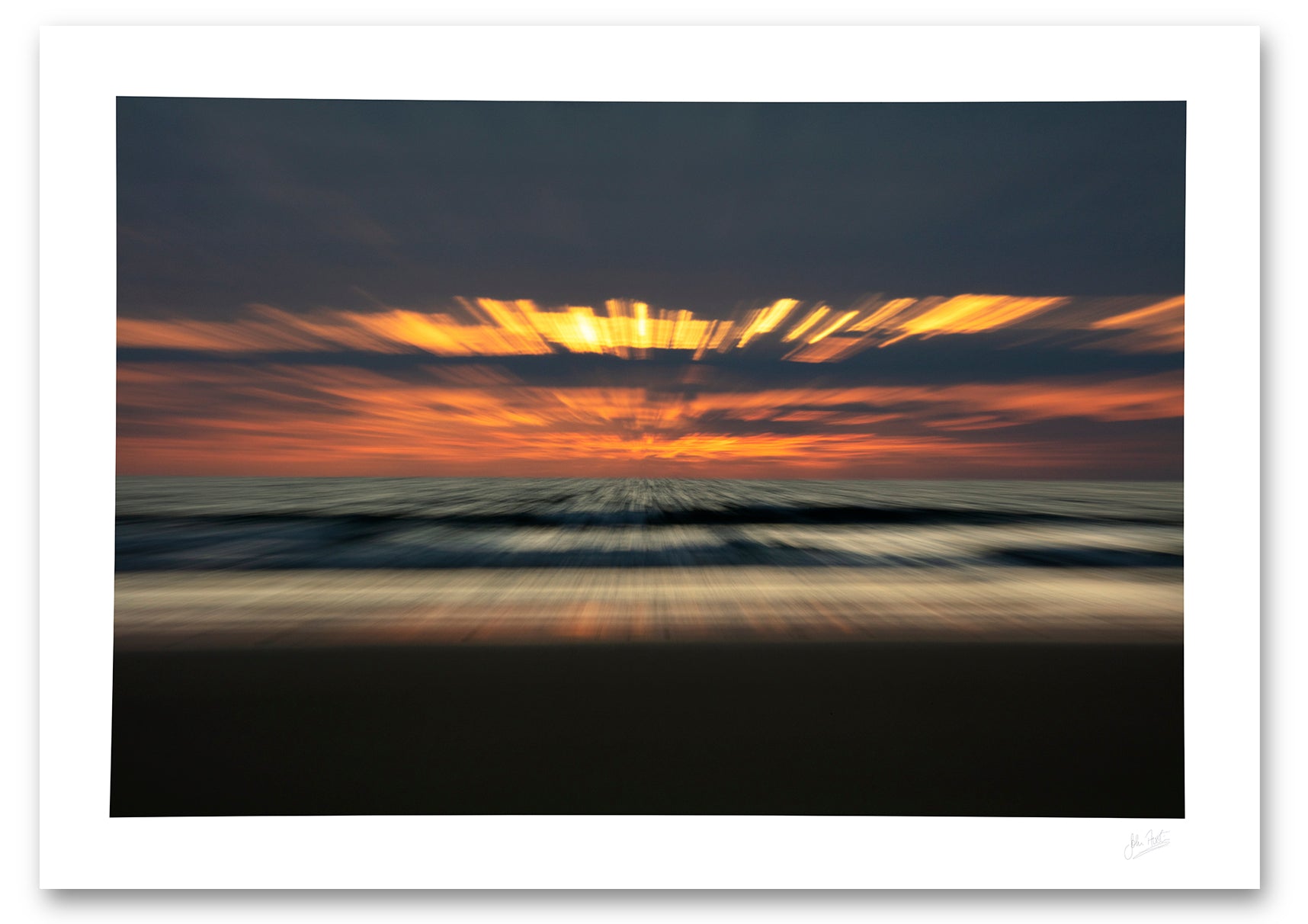 fine art photographic print of a beach sunset deconstructed into it's constituent parts