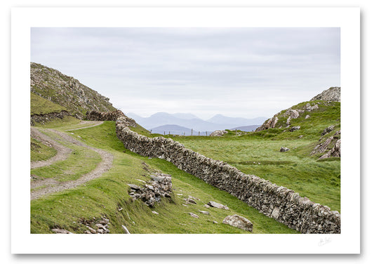 unframed fine art print of the 12 Bens mountain range as seen from Inishboffin Island