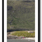 a framed fine art photographic print of friends catching up on a lovely summer afternoon on Glassilaun Beach, Connemara, Ireland with the large Mweelrea mountain as the background, available to buy online