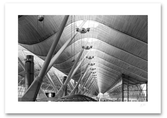 unframed fine art print of the award winning roof of terminal 4 at Madrid Barajas Airport